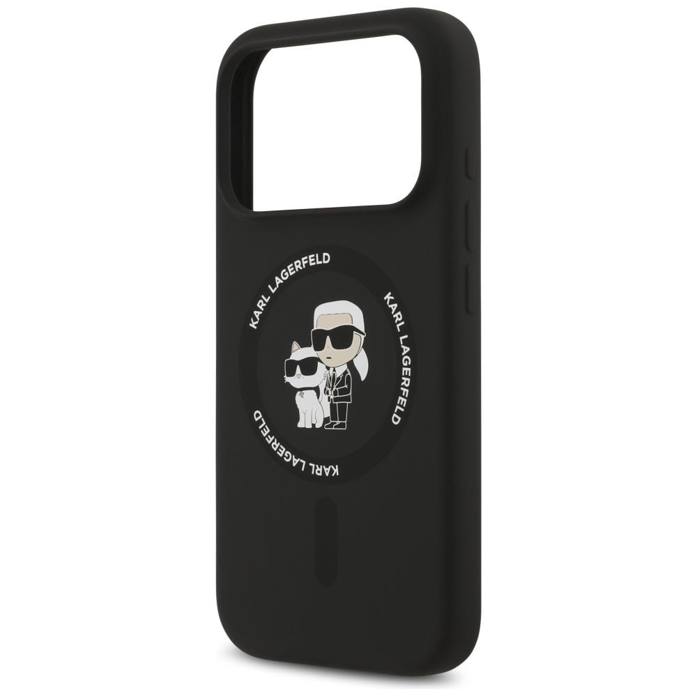 Karl Lagerfeld iPhone 17 Pro Max - Silicone Karl and Choupette Ring MagSafe Θήκη Σιλικόνης - Black - KLHMP17XSCMKCRHK
