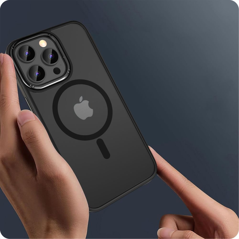 Tech - Protect iPhone 15 Pro Max MagMat 2 - Σκληρή Θήκη με Πλαίσιο Σιλικόνης και MagSafe - Matte Black / Ημιδιάφανη