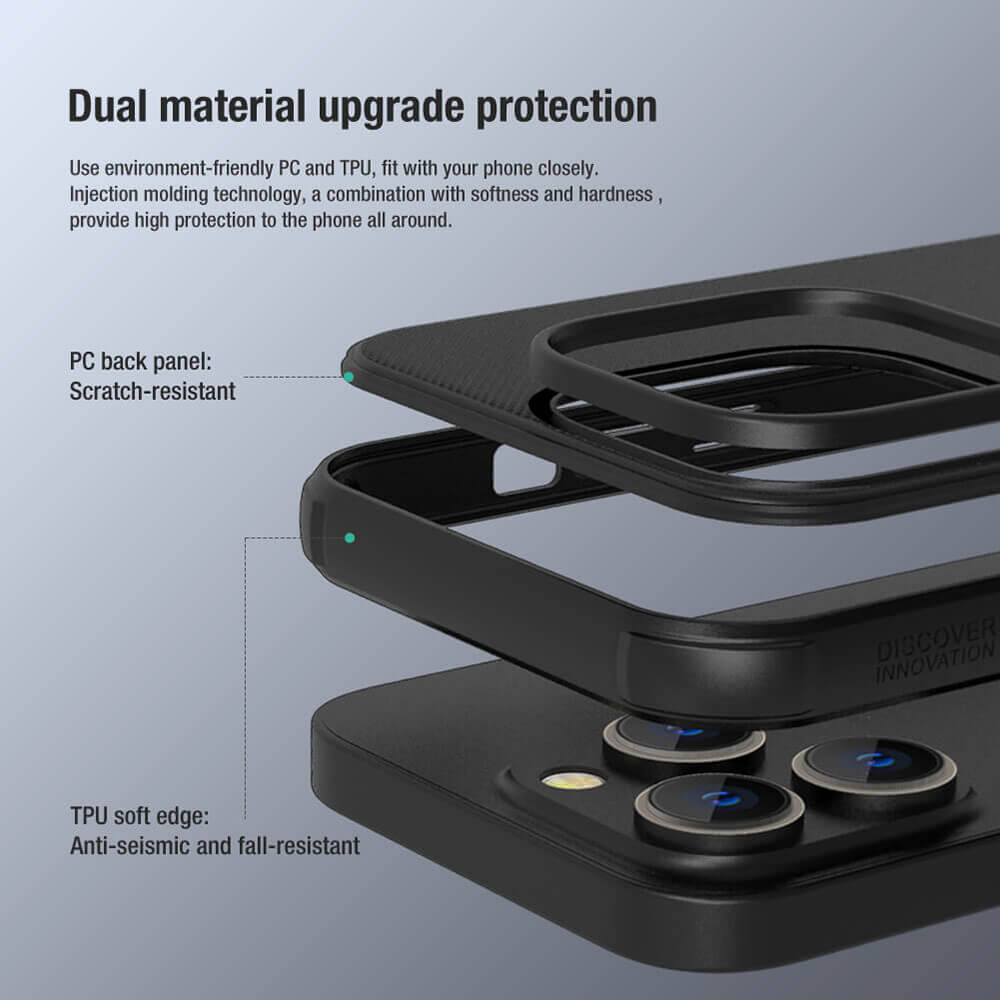 Nillkin iPhone 14 Pro Super Frosted Shield Pro Σκληρή Θήκη με Πλαίσιο Σιλικόνης - Blue