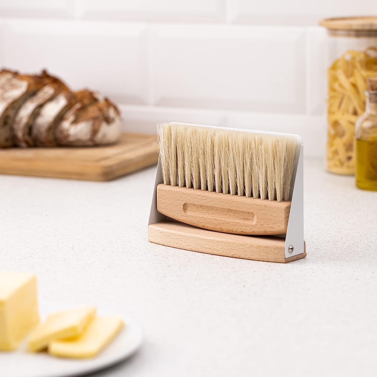 Navaris Σετ Μίνι Σκούπα Χειρός με Φαράσι - White / Light Brown - 54917.02