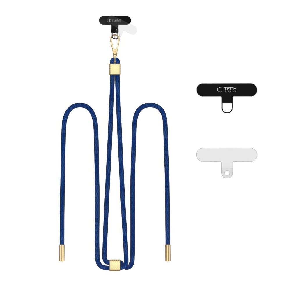 Tech - Protect C2S Rope CrossBody Strap - Universal Λουράκι για Θήκη Κινητού - Navy Blue / Gold