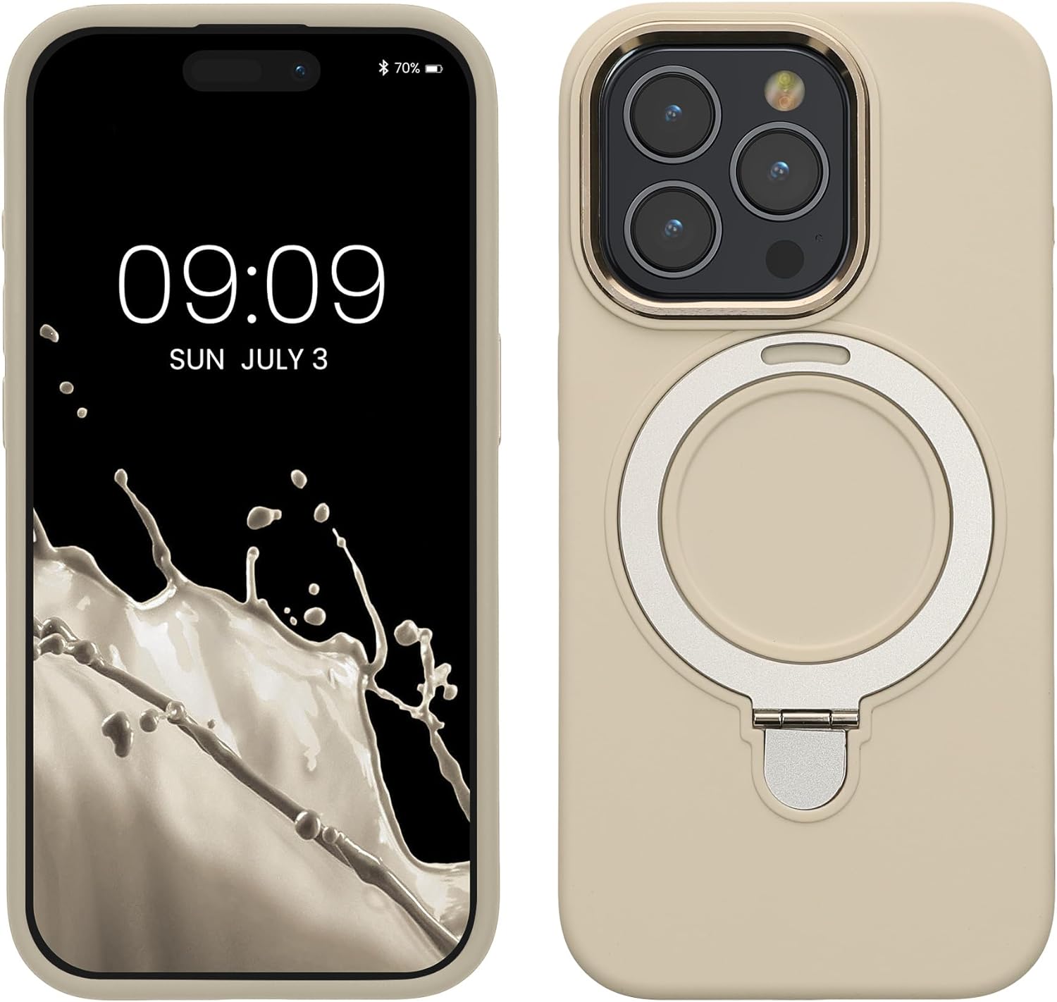 Kalibri iPhone 15 Pro Θήκη Σιλικόνης με MagSafe / Stand - Moon Glow