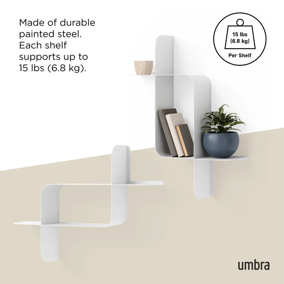 Umbra Montage Σετ με 2 Μεταλλικά Ράφια Τοίχου - White