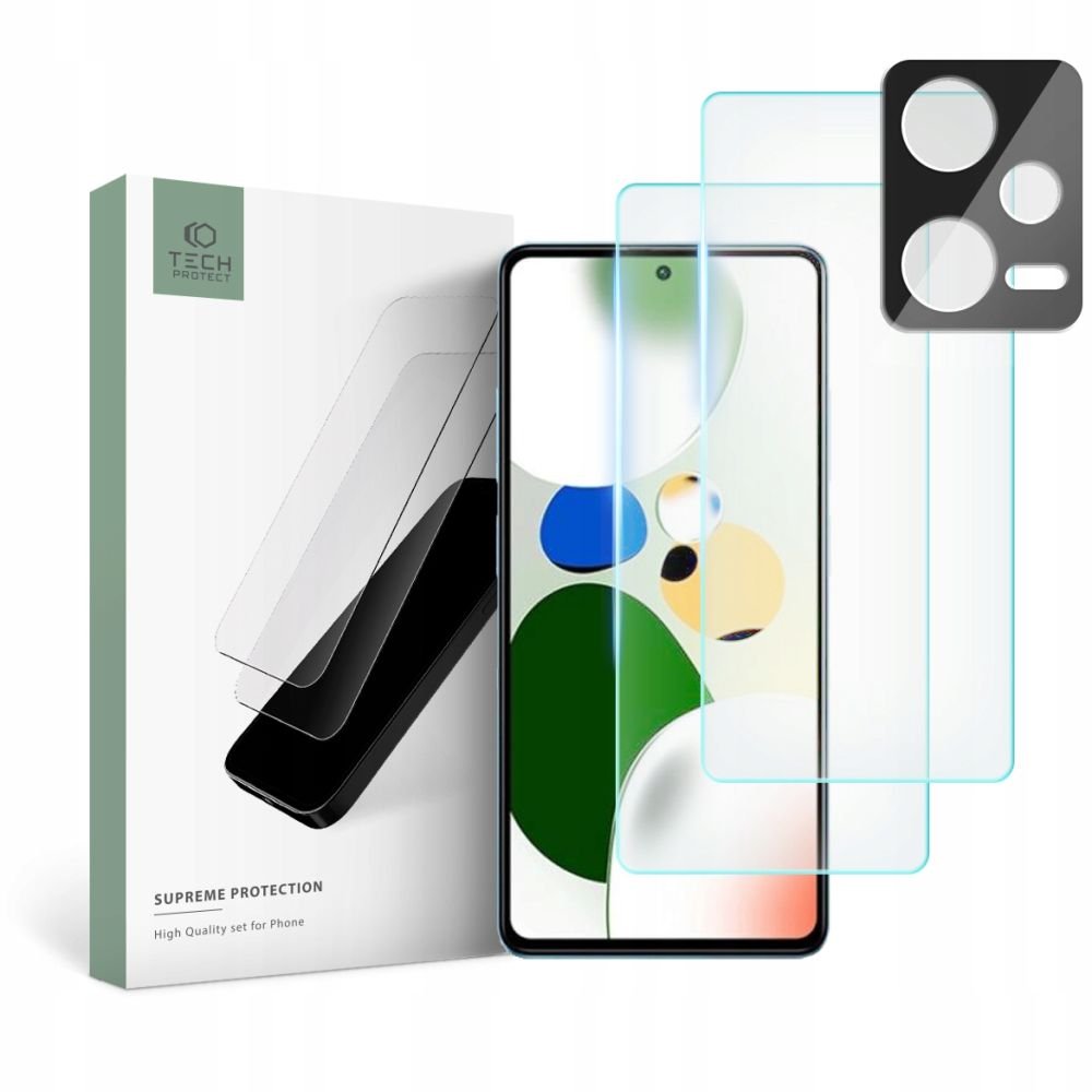 Tech - Protect Xiaomi Redmi Note 12 5G Supreme Set - Σετ με 2 Tempered Glass Αντιχαρακτικά Γυαλιά Οθόνης και 1 Αντιχαρακτικό Γυαλί για την Κάμερα - Διάφανα