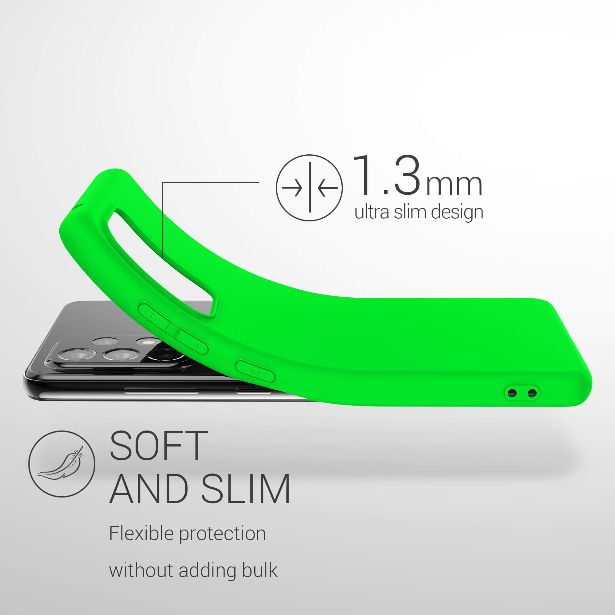 KW Samsung Galaxy A52 / A52 5G / A52s 5G Θήκη Σιλικόνης TPU - Neon Green - 54346.44