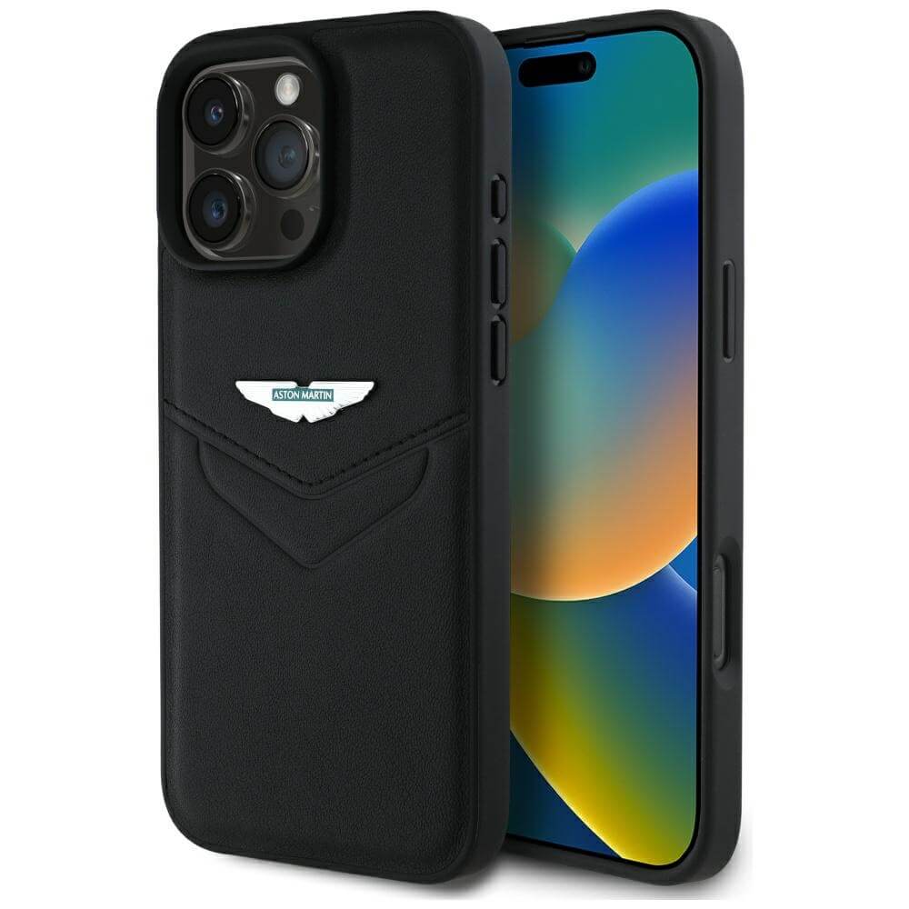 Aston Martin iPhone 16 Pro Max - HC Leather Victory - Σκληρή Θήκη με Επένδυση Γνήσιου Δέρματος - Black