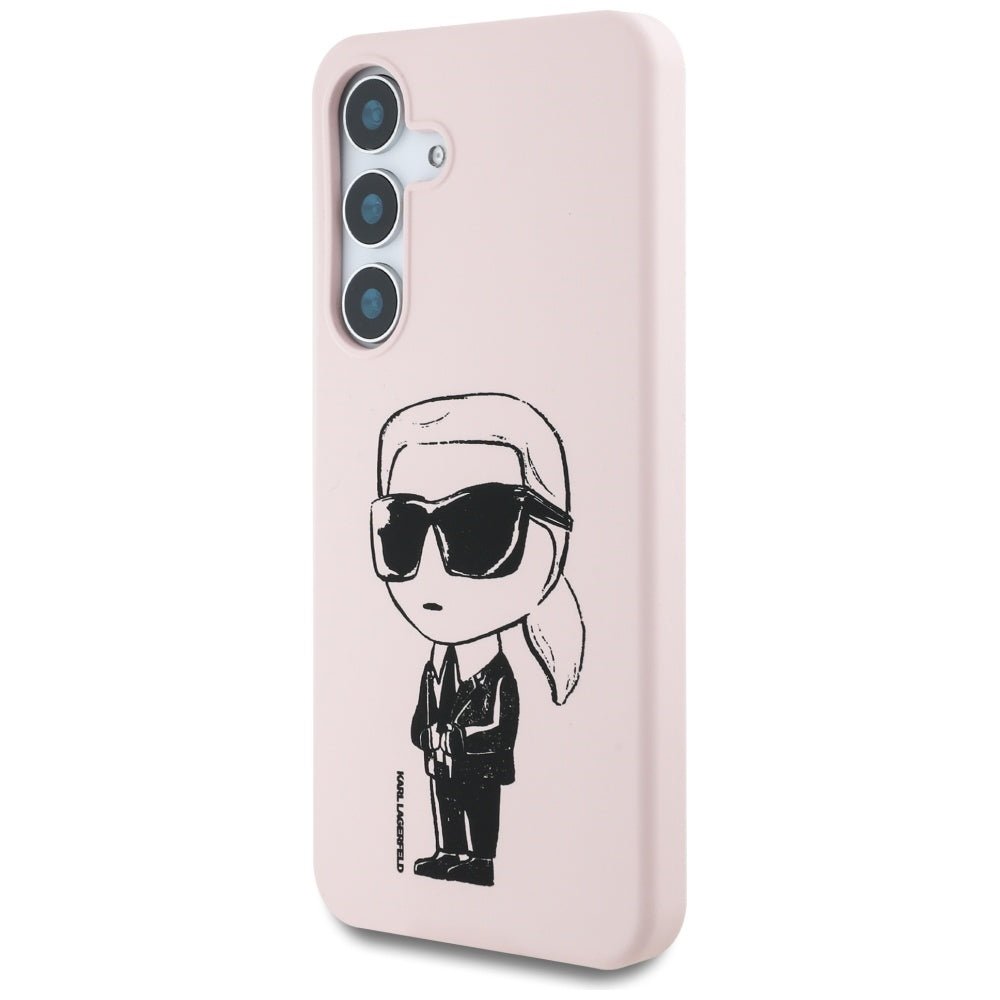 Karl Lagerfeld Samsung Galaxy S25 - Silicone Graffiti Ikonik Printed Logo - Σκληρή Θήκη Σιλικόνης με MagSafe - Pink - KLHMS25SPNYKGRTP