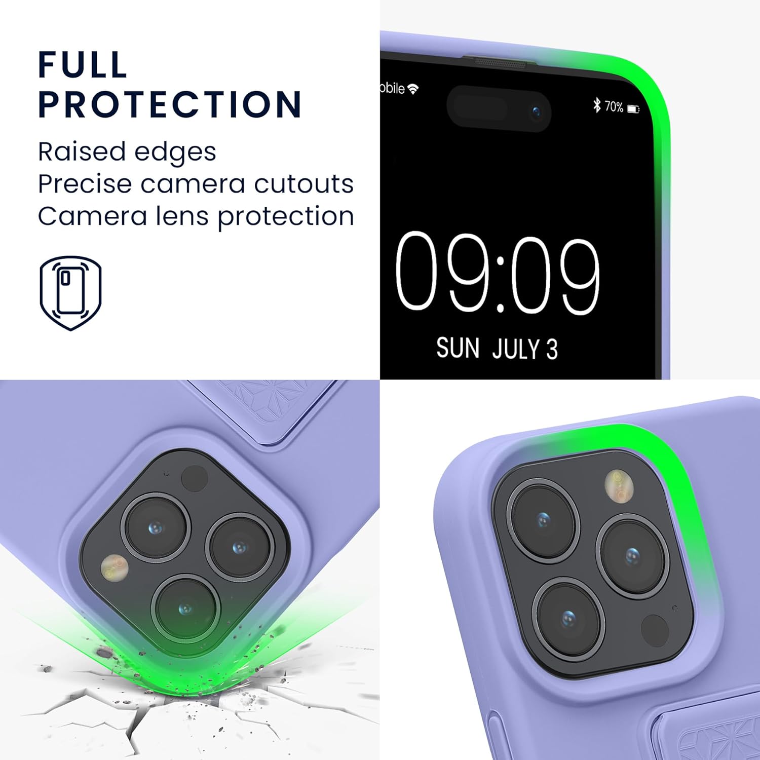 KW iPhone 16 Pro Max Θήκη Σιλικόνης TPU με Finger Holder - Lavender