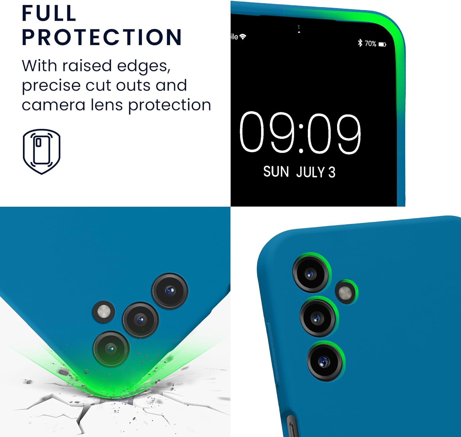 KW Samsung Galaxy A14 5G Θήκη Σιλικόνης Rubberized TPU - Blue Reef