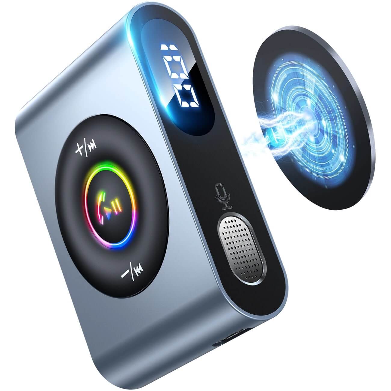 Joyroom JR - CB1 Bluetooth 5.3 AUX Transmitter για Αναπαραγωγή Μουσικής / Κλήσεις στο Αυτοκίνητο - Grey