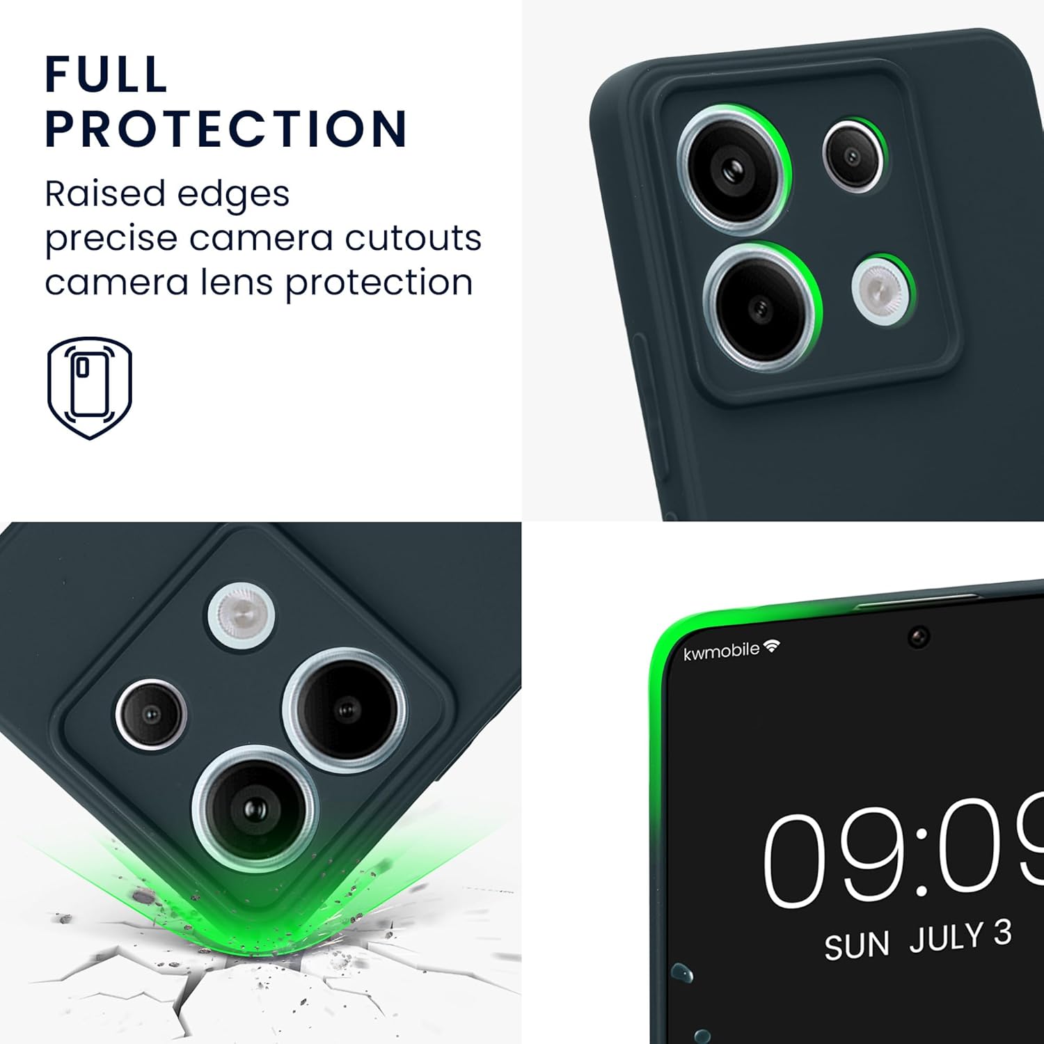 KW Xiaomi Redmi Note 13 Pro 5G / Poco X6 5G Λεπτή Θήκη Σιλικόνης Rubberized TPU - Dark Slate
