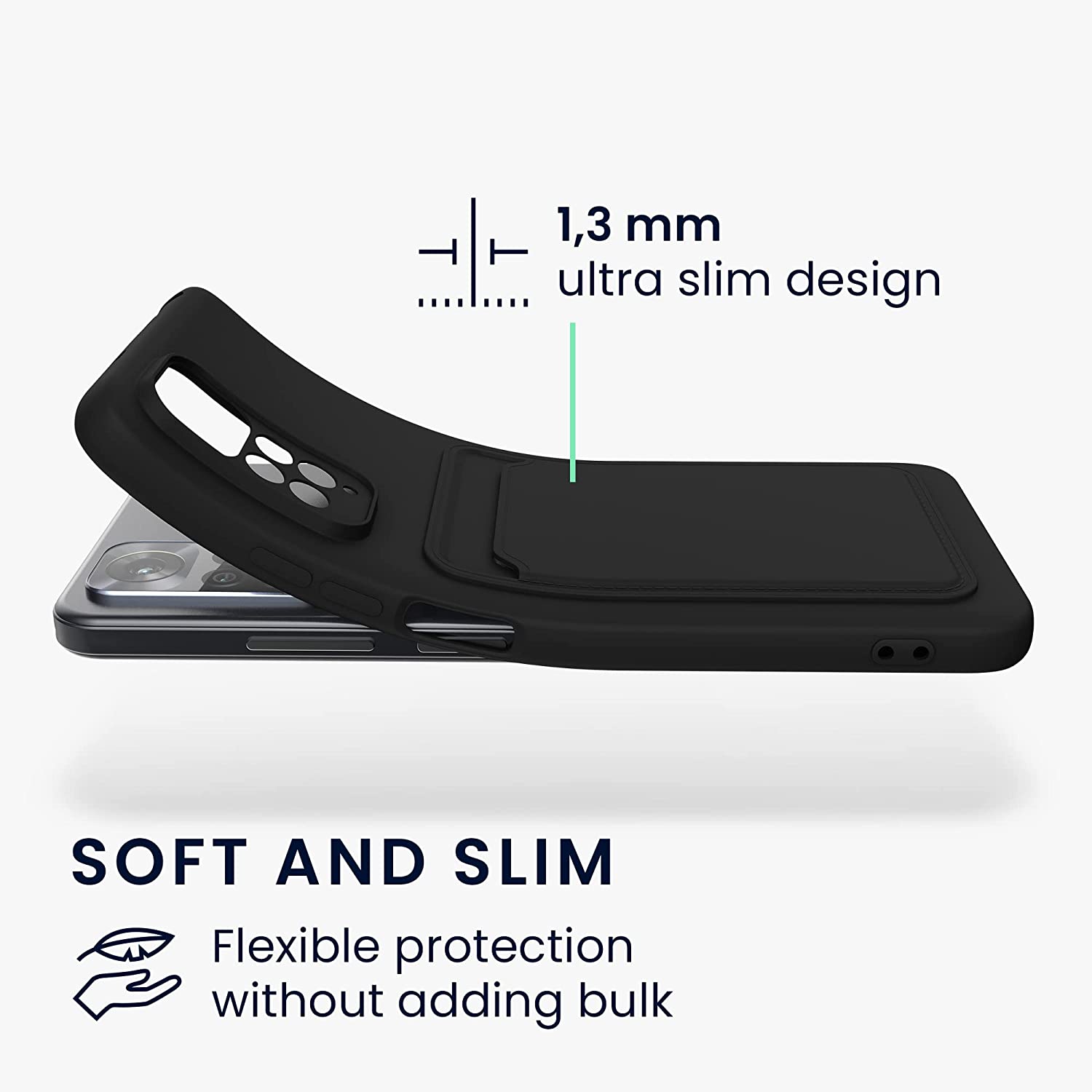 KW Xiaomi Redmi Note 11 / Redmi Note 11S Θήκη Σιλικόνης TPU - Black Matte - 57384.47