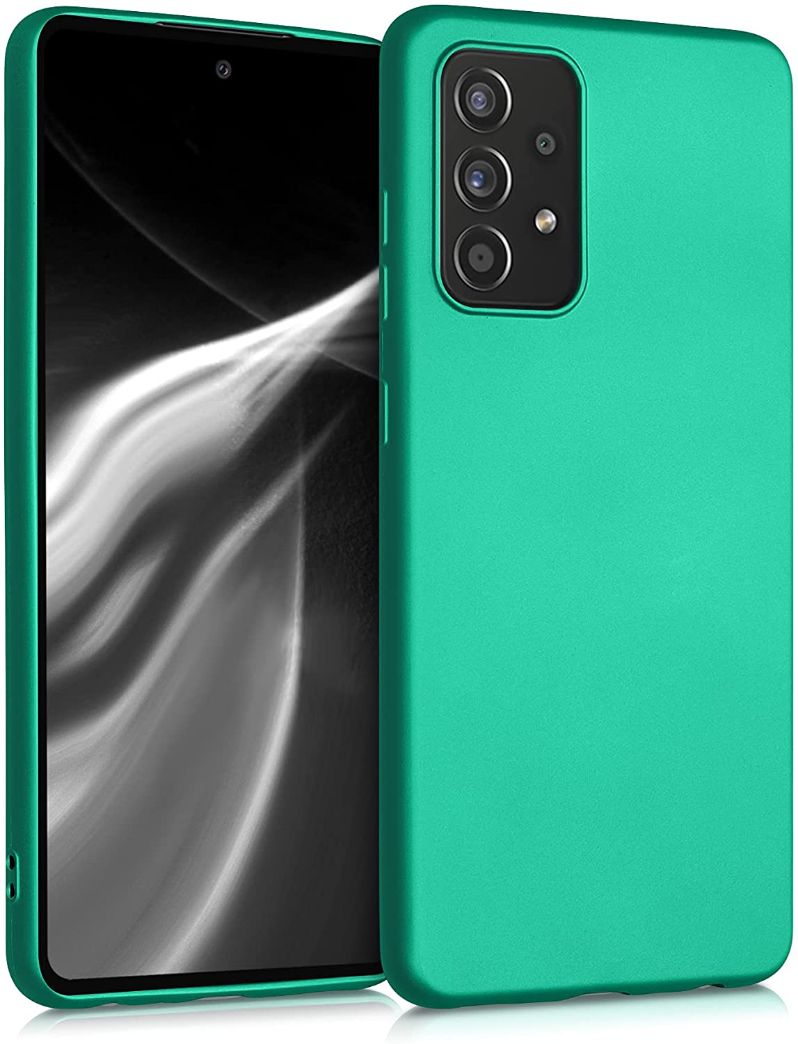 KW Samsung Galaxy A52 / A52 5G / A52s 5G Θήκη Σιλικόνης TPU - Metallic Turquoise - 54351.128