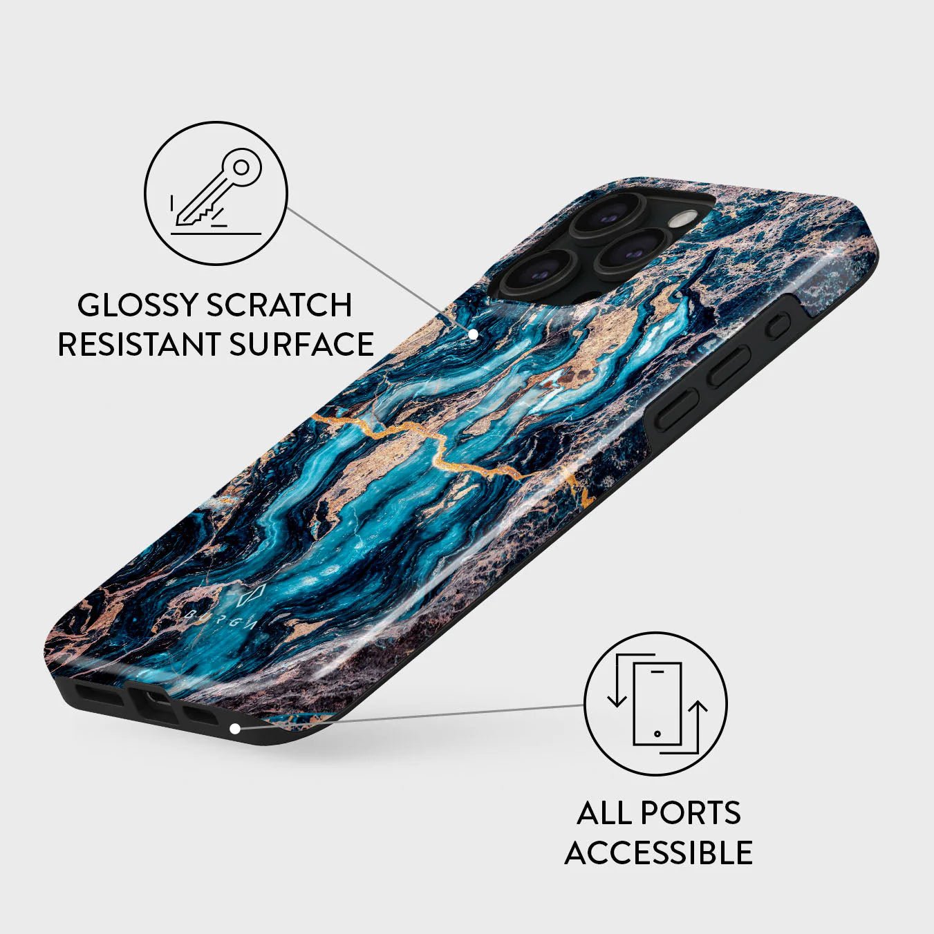 Burga iPhone 15 Pro Fashion Tough MagSafe Σκληρή Θήκη με MagSafe - Mystic River