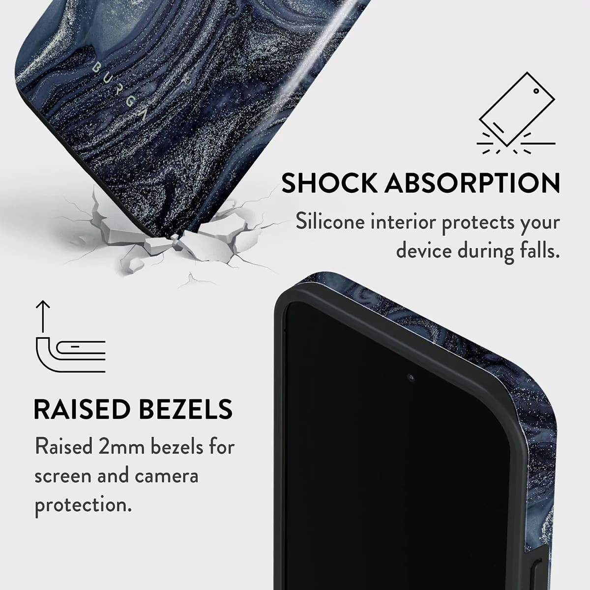 Burga iPhone 14 Pro Fashion Tough Σκληρή Θήκη - Navy Trench