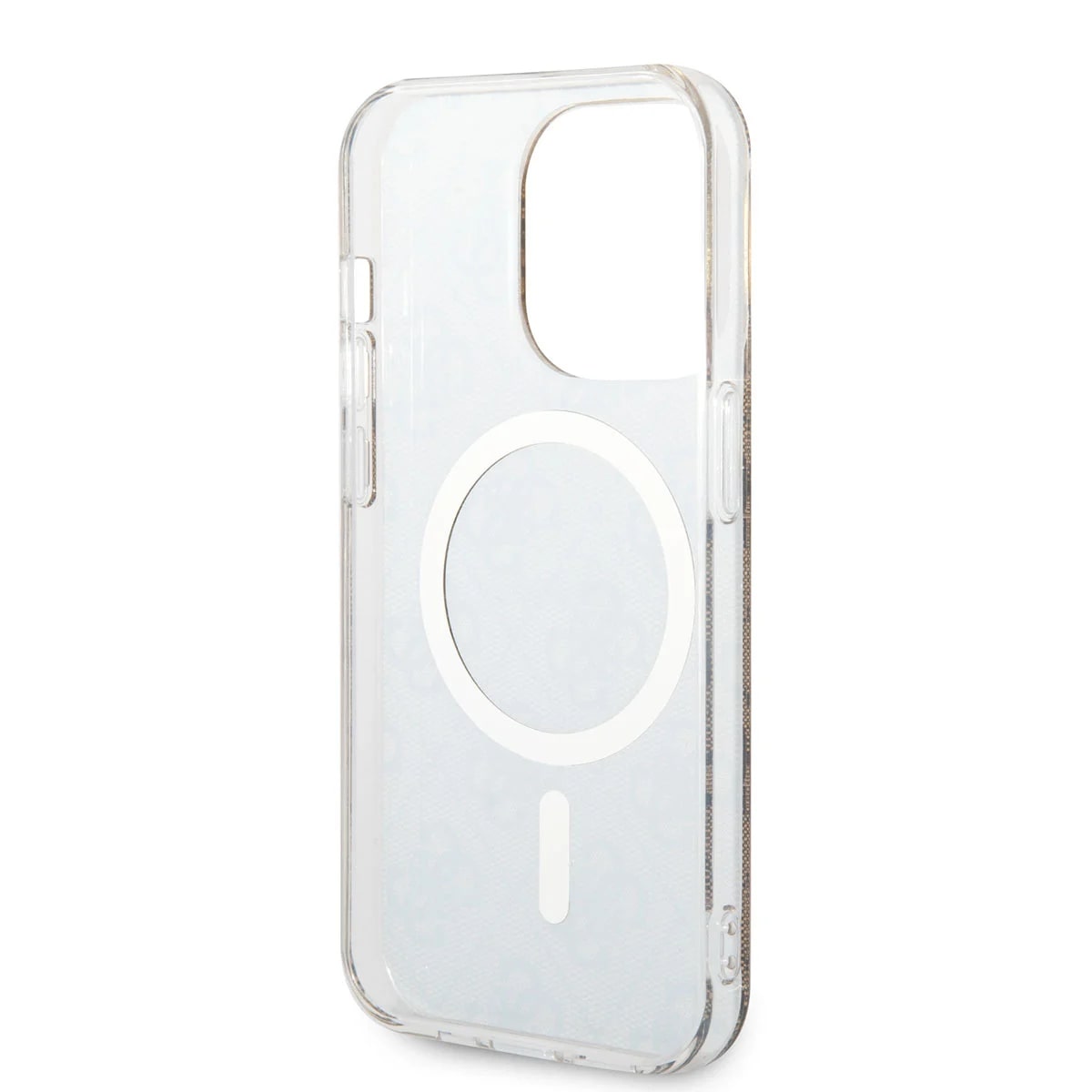Guess iPhone 15 Pro IML 4G MagSafe Σκληρή Θήκη με Πλαίσιο Σιλικόνης και MagSafe - Brown - GUHMP15LH4STW