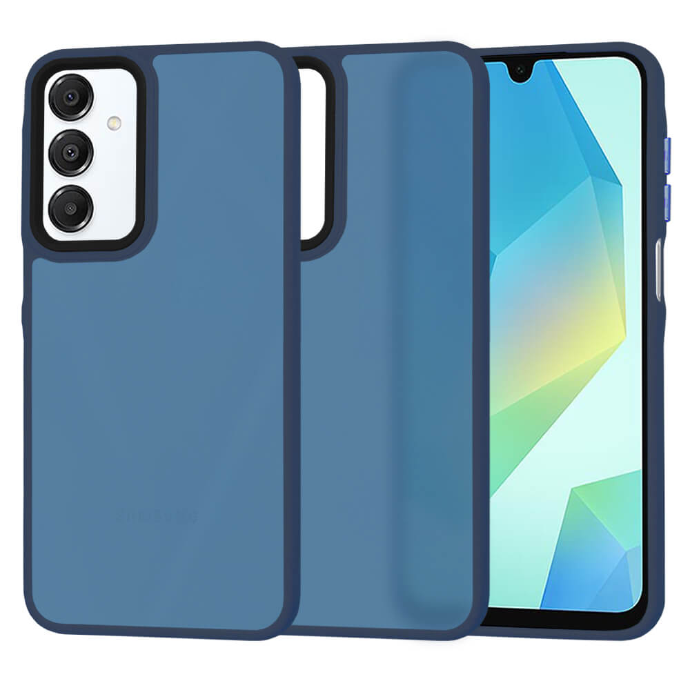 Techsuit Samsung Galaxy A16 4G / A16 5G - HaloFrost Series - Σκληρή Θήκη με Πλαίσιο Σιλικόνης - Deep Blue