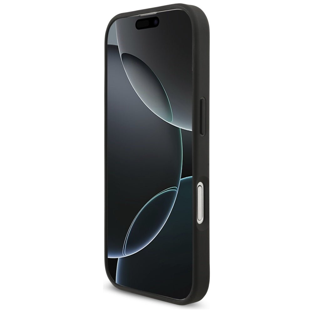 Guess iPhone 17 - 4G Big Logo - Σκληρή Θήκη με Πλαίσιο Σιλικόνης και Επένδυση Συνθετικού Δέρματος - Black - GUHCP17S4GMGGR