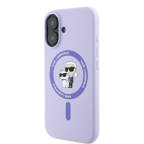 Karl Lagerfeld iPhone 16 - Silicone KC Heads Ring MagSafe - Θήκη Σιλικόνης με MagSafe - Purple - KLHMP16SSCMKCRHU