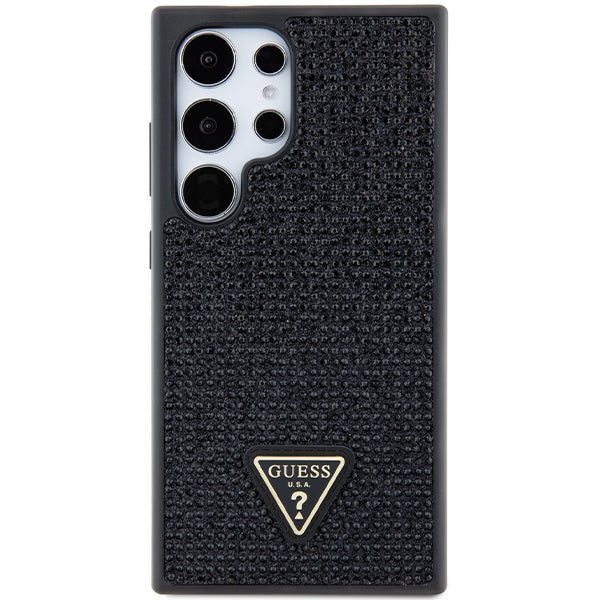 Guess Samsung Galaxy S24 Ultra - Rhinestone Triangle - Σκληρή Θήκη με Πλαίσιο Σιλικόνης - Black - GUHCS24LHDGPPK