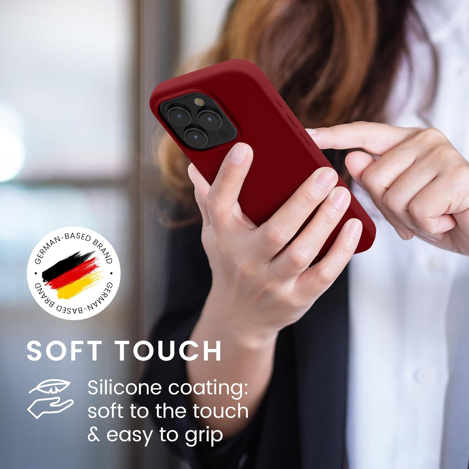KW iPhone 15 Pro Θήκη Σιλικόνης Rubberized TPU - Rhubarb Red