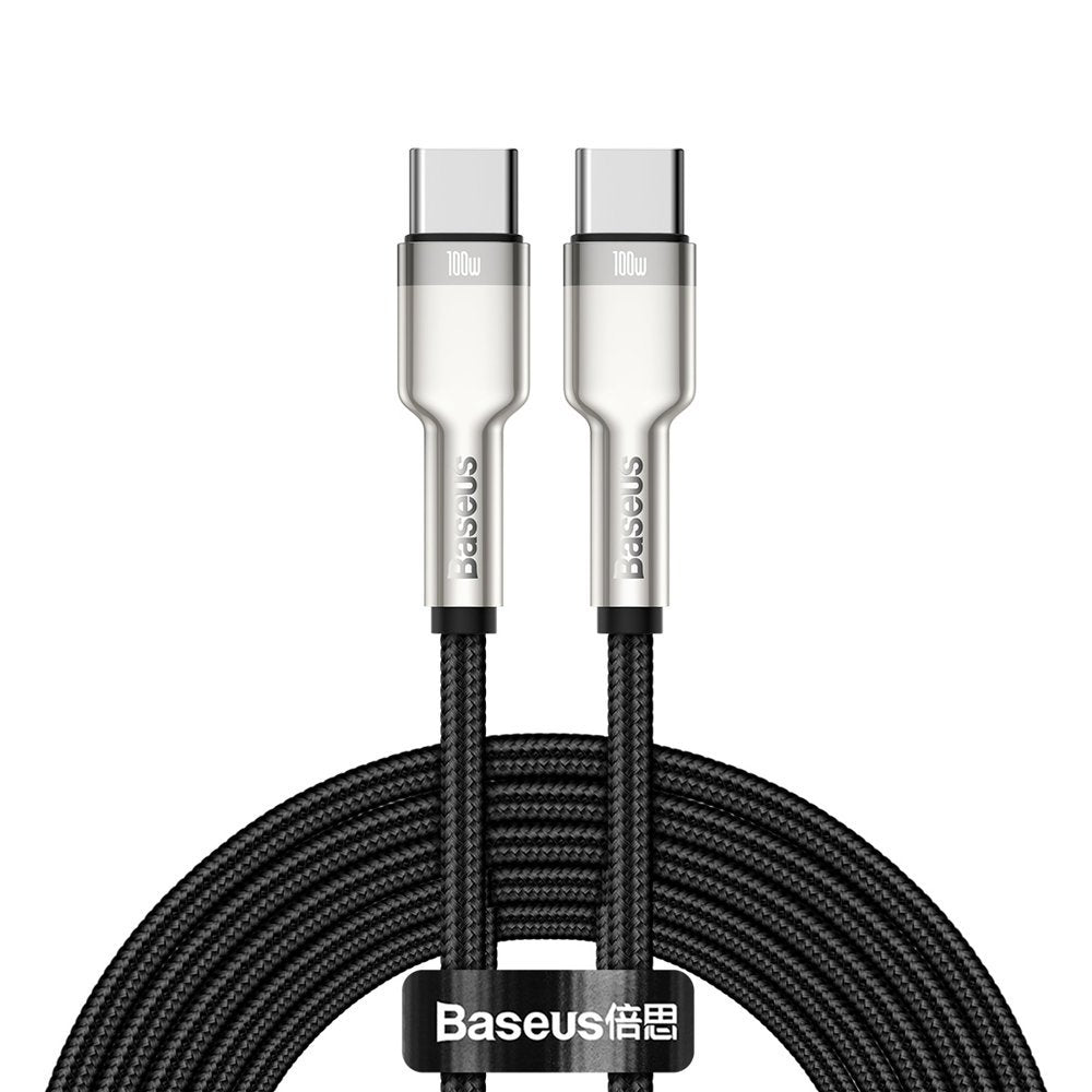 Baseus Cafule Series Metal Cable Type - C 5A PD 100W - Καλώδιο Γρήγορης Φόρτισης Type - C to Type - C 2M - Black - CATJK - D01