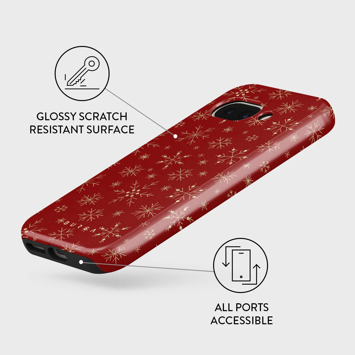 Burga iPhone 16 Pro Max Fashion Tough MagSafe Σκληρή Θήκη με MagSafe - Dear Santa Snowflake