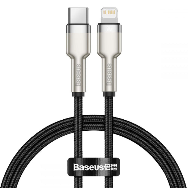 Baseus Cafule Series Metal Data PD 20W - Καλώδιο Δεδομένων και Φόρτισης Type - C to Lightning 0.25m - Black - CATLJK - 01