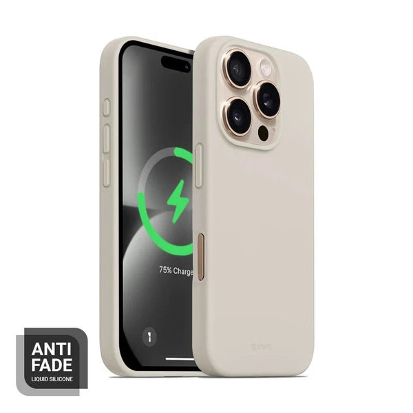 Crong iPhone 16 Pro Color Cover Magnetic - Θήκη Σιλικόνης με MagSafe - Stone Beige