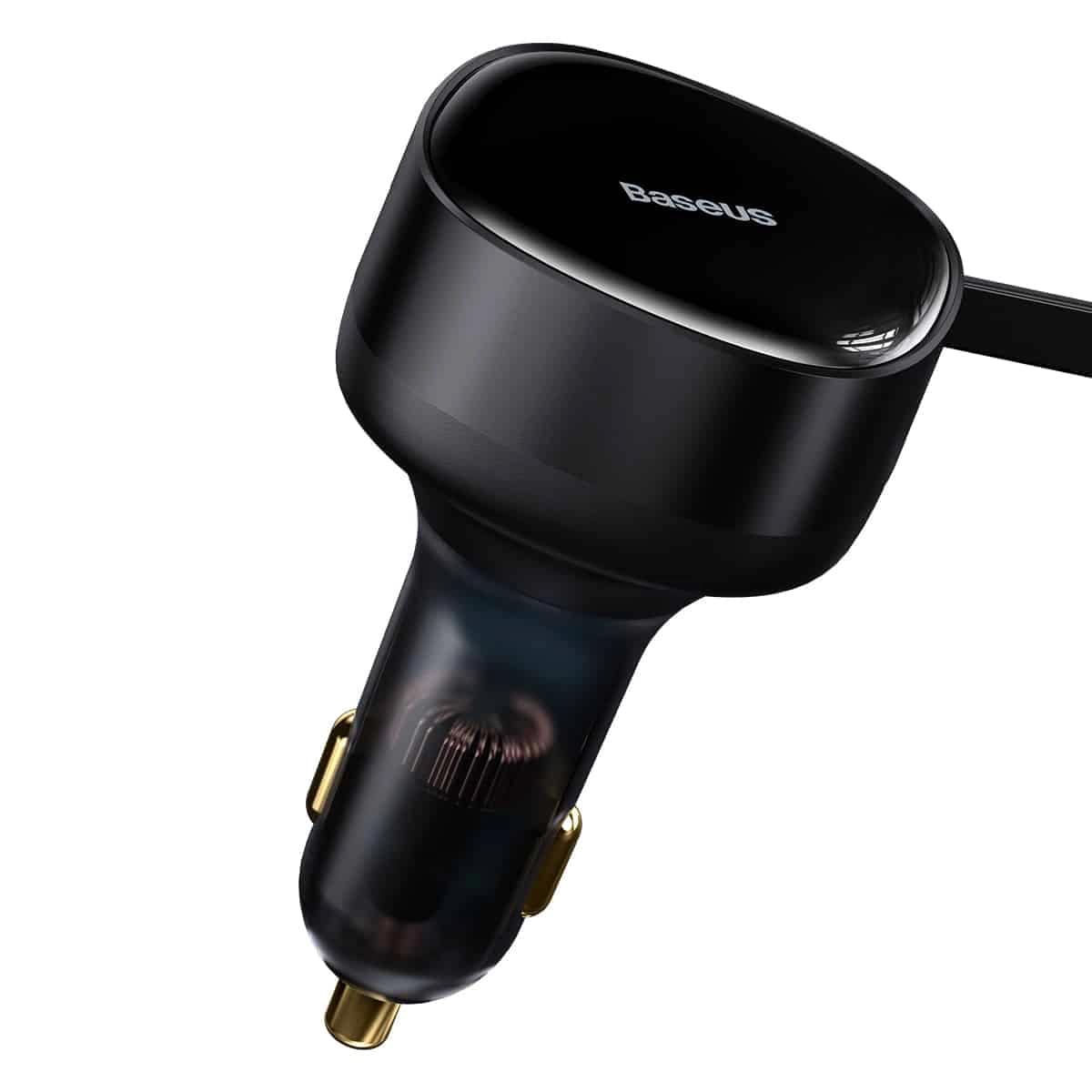 Baseus Enjoyment Retractable 2 - in - 1 Fast Car Charger Φορτιστής Αυτοκινήτου με 2 Ενσωματωμένα Καλώδια Type - C 33W - Black - C00035500111 - 00