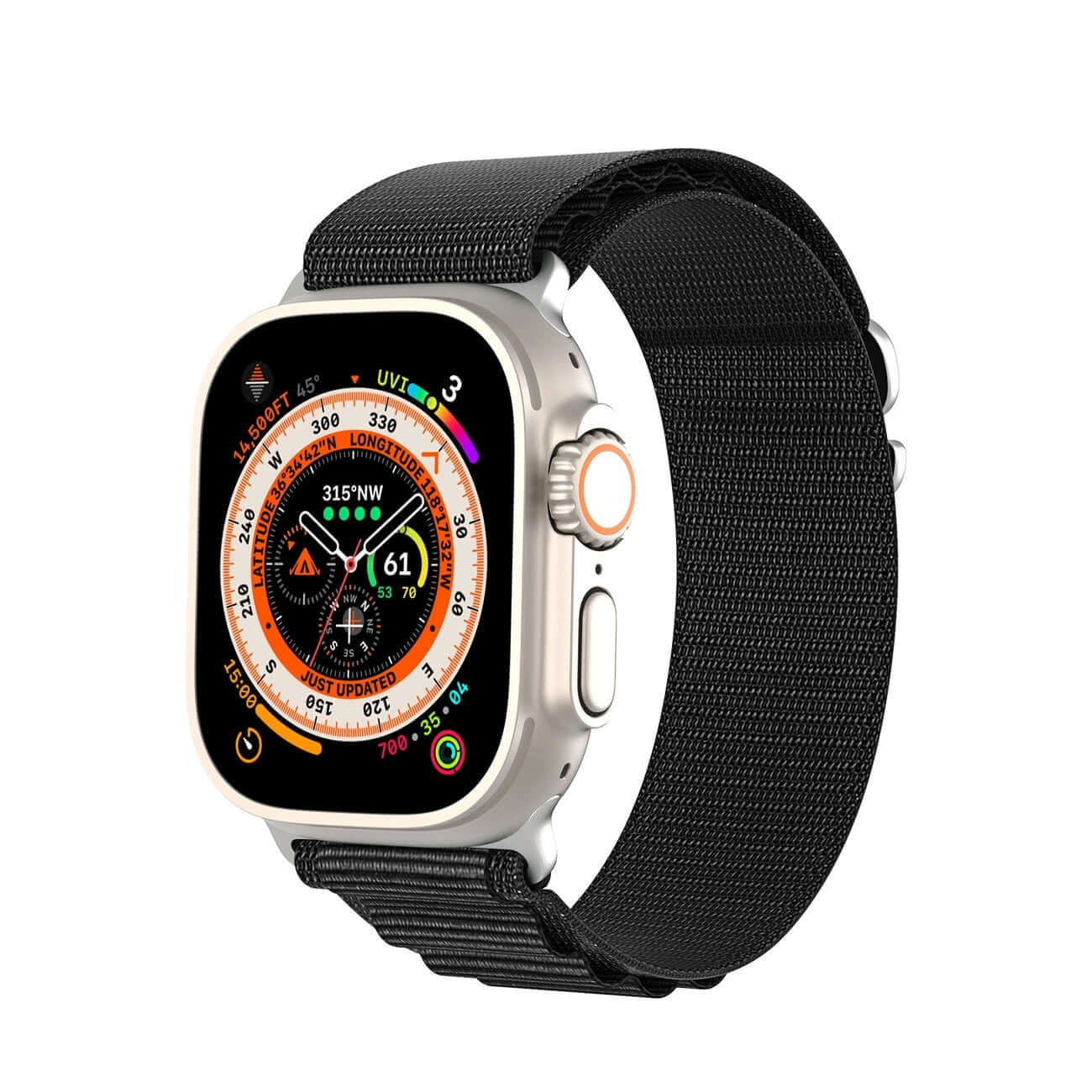 Dux Ducis Λουράκι Apple Watch 2 / 3 / 4 / 5 / 6 / 7 / 8 / 9 / SE / ULTRA 1 / ULTRA 2 - 42 / 44 / 45 / 49 mm GS Version Steel Buckle Sport Λουράκι από Νάυλον - Black