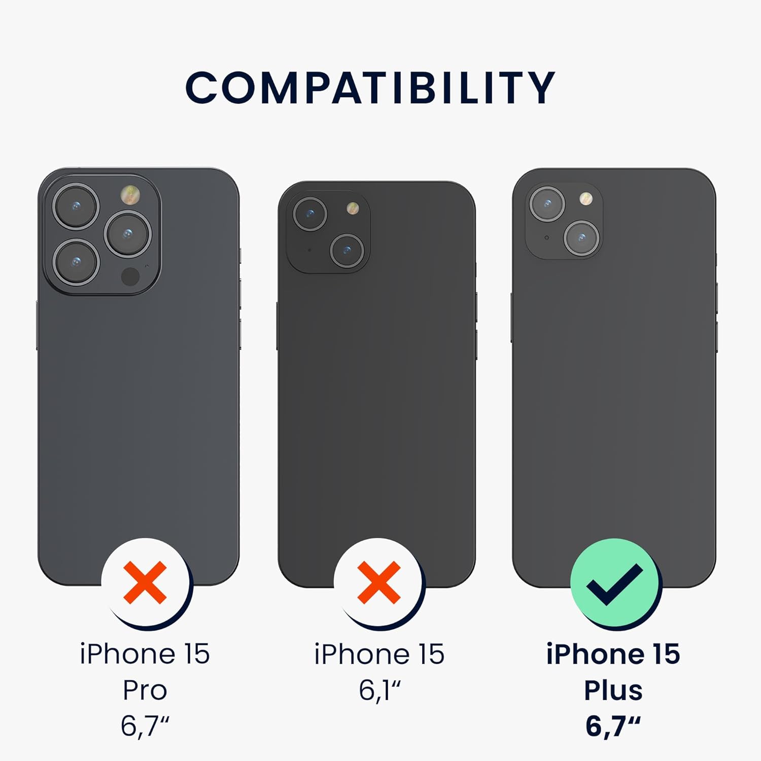 KW iPhone 15 Plus - Τρεις Μεμβράνες Προστασίας Οθόνης - Διάφανες - 62022.1