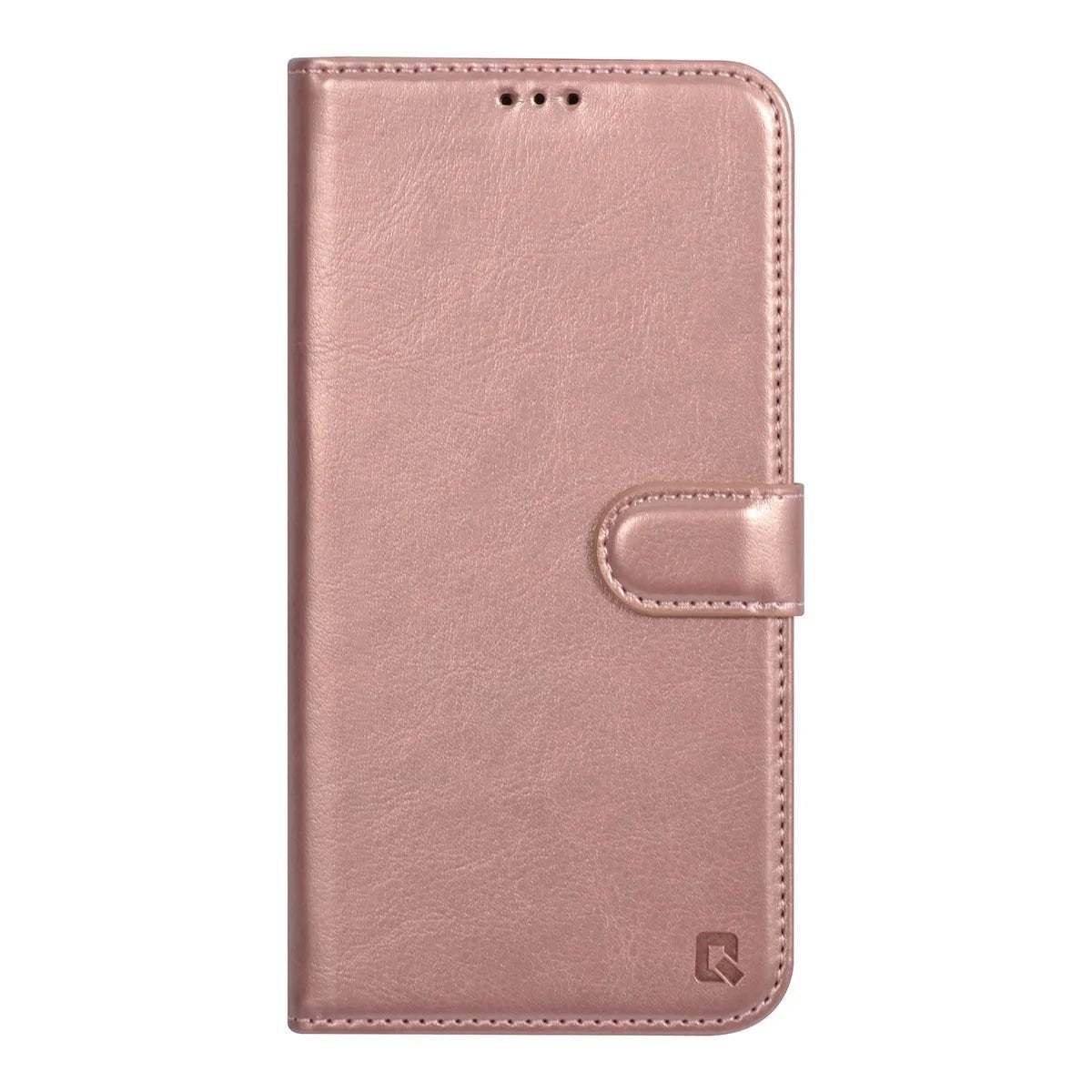 Tuniq iPhone 15 Plus / 14 Plus - Θήκη Πορτοφόλι Stand από Δερματίνη - Rose Gold