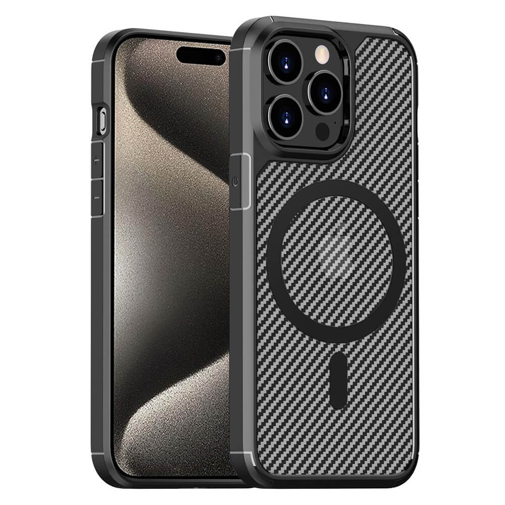 Techsuit iPhone 15 Pro Max - CarbonFuse MagSafe - Σκληρή Θήκη - Black