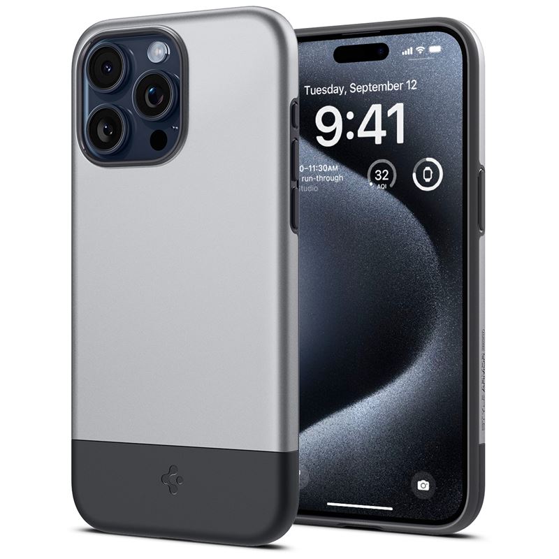 Spigen iPhone 15 Pro Max Style Armor Mag Σκληρή Θήκη με MagSafe - Classic Silver