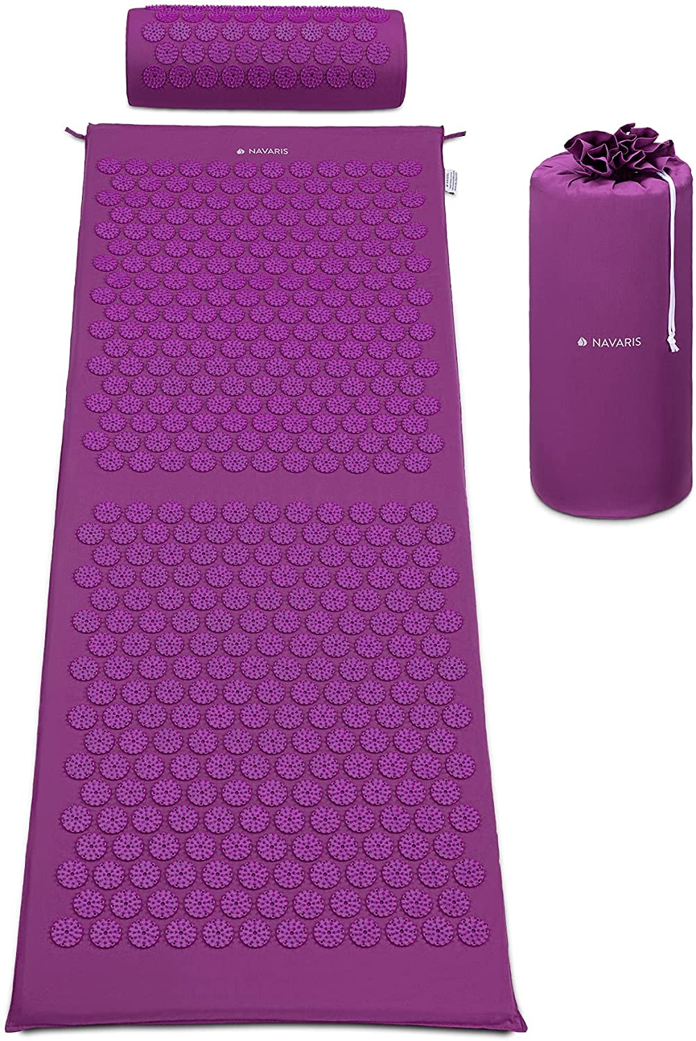 Navaris 2 - in - 1 Acupressure Mat and Pillow Set Σετ 2 σε 1 Χαλάκι και Μαξιλάρι Μασάζ - Purple - 52759.26.26