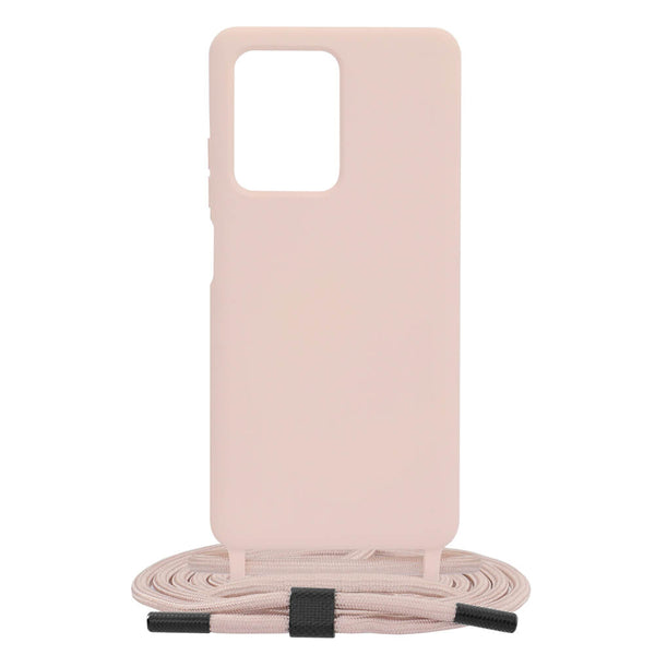 Techsuit Xiaomi Redmi Note 12 Pro+ Crossbody Lanyard Θήκη Σιλικόνης TPU με Λουράκι - Pink