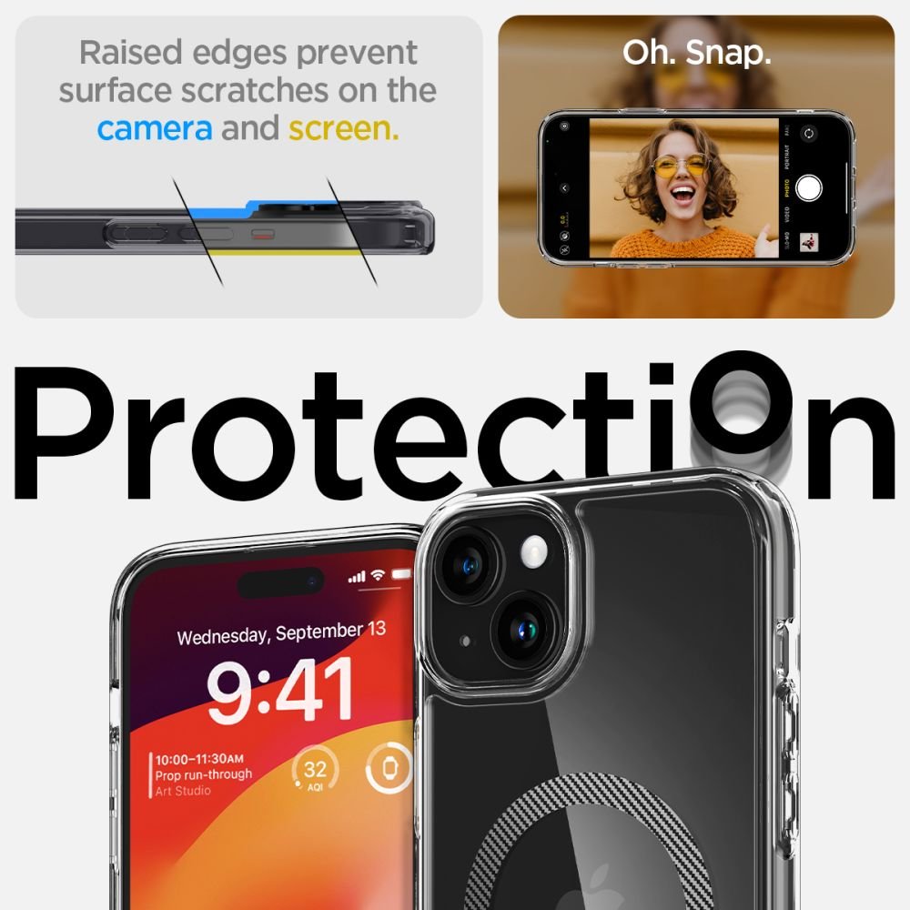 Spigen iPhone 15 Ultra Hybrid Mag Σκληρή Θήκη με Πλαίσιο Σιλικόνης Και MagSafe - Carbon Fiber