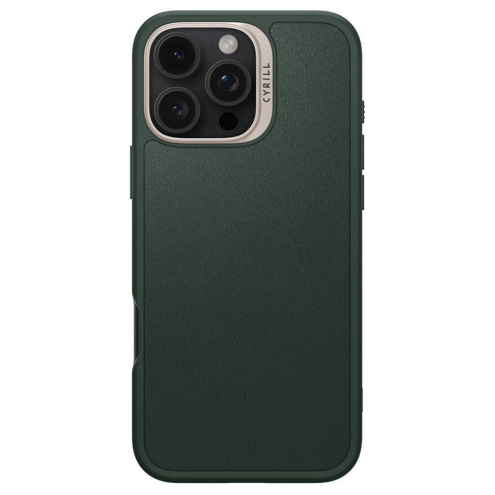 Spigen Cyrill iPhone 16 Pro Max Kajuk Mag Θήκη με Επένδυση Συνθετικού Δέρματος και MagSafe - Forest Green