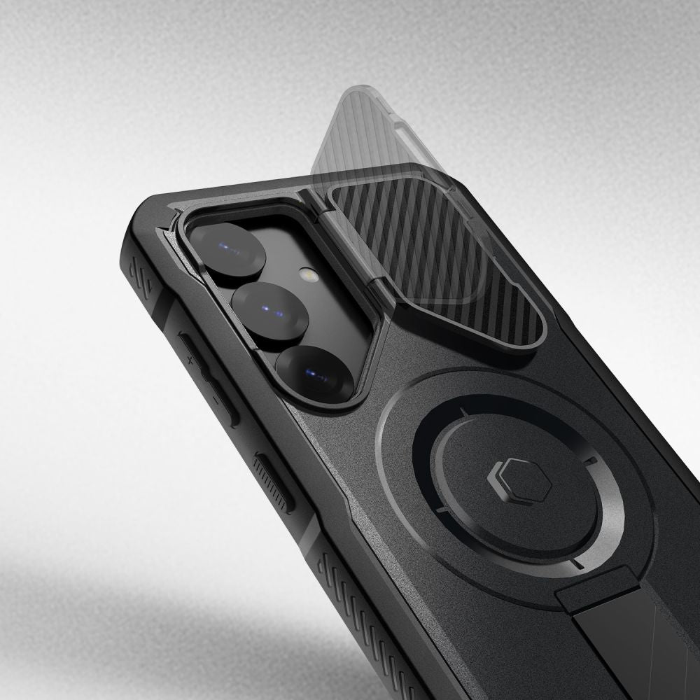 Tech - Protect Samsung Galaxy S25 Plus Kevlar MagSafe+ Σκληρή Θήκη με Προστασία για την Οθόνη / την Κάμερα και Stand - Black