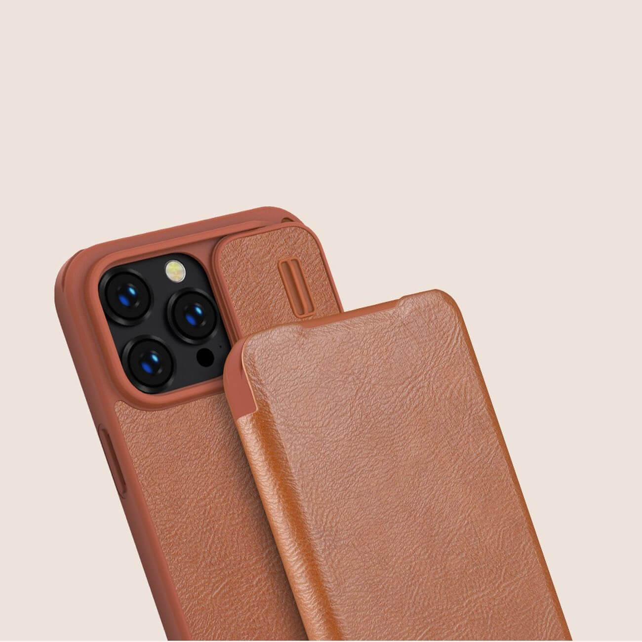Nillkin iPhone 14 Pro Qin Pro Leather Θήκη Βιβλίο με Κάλυμμα για την Κάμερα - Brown