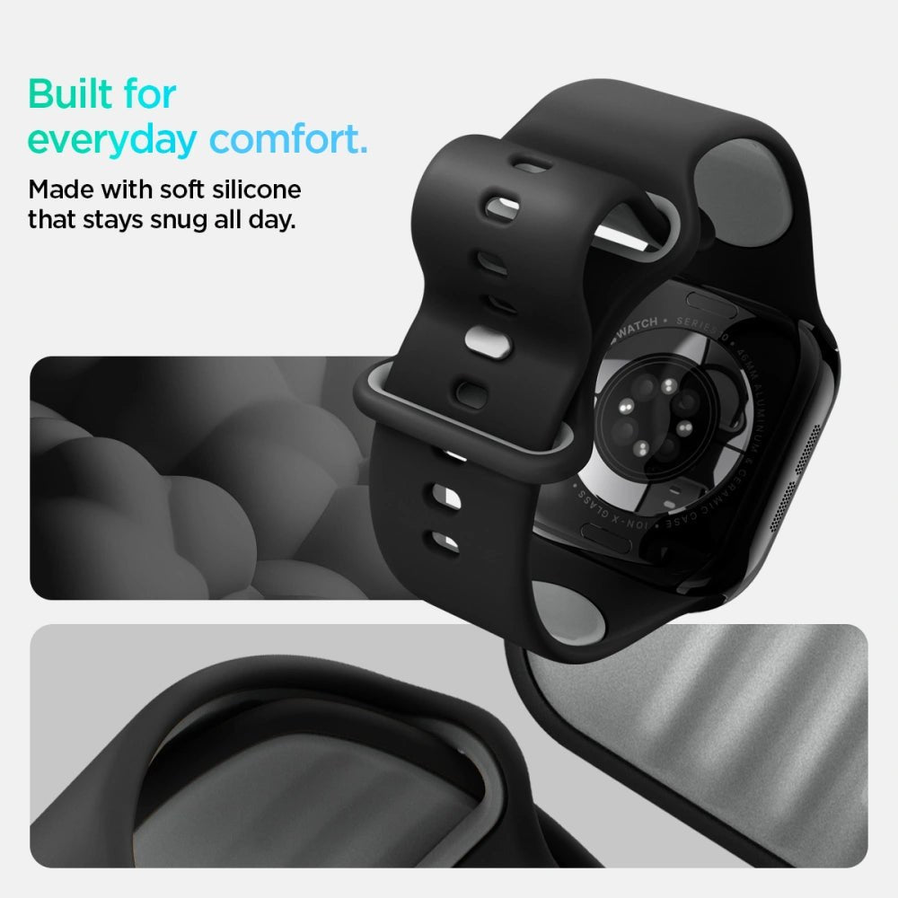 Spigen Λουράκι Apple Watch 8/9/10/11 - SE (1/2/3) - 40/41/42mm Nano Pop Σιλικόνης - Black Sesame