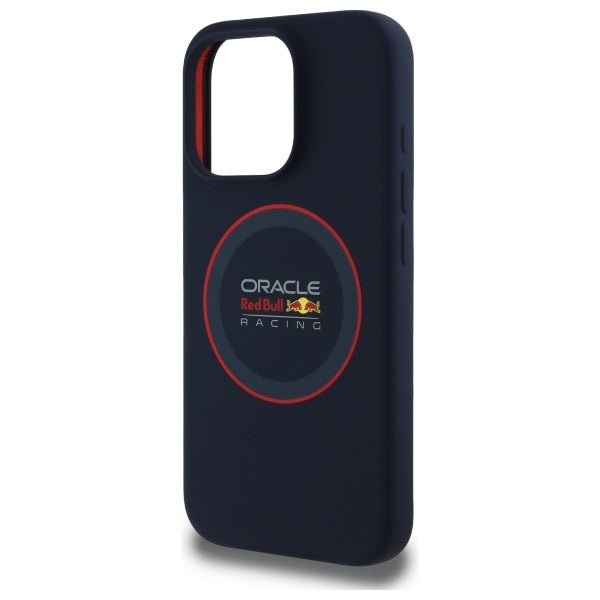 Red Bull iPhone 16 Pro - Silicone Red Ring - MagSafe Σκληρή Θήκη με Πλαίσιο Σιλικόνης - Navy - RBHMP16L24SIILVR