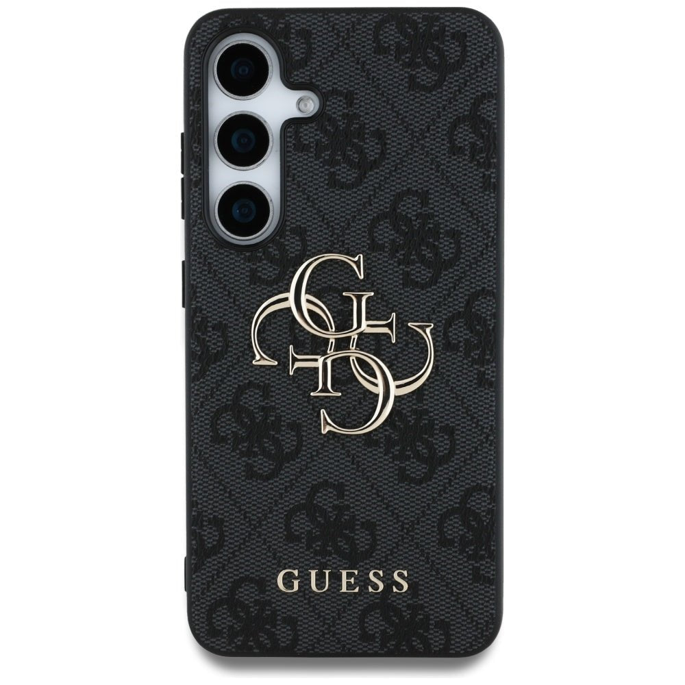 Guess Samsung Galaxy S25 - 4G Big Metal Logo - Θήκη με Επένδυση Συνθετικού Δέρματος - Black - GUHCS25S4GMGGR