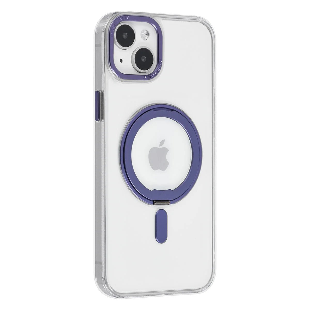 Tuniq iPhone 15 Plus / 14 Plus - Σκληρή MagSafe Θήκη με Περιστρεφόμενο Δαχτυλίδι Συγκράτησης - Διάφανη / Μοβ