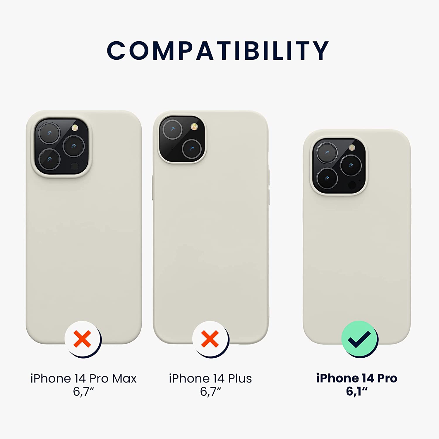 KW iPhone 14 Pro Θήκη Σιλικόνης TPU - White - 59073.02