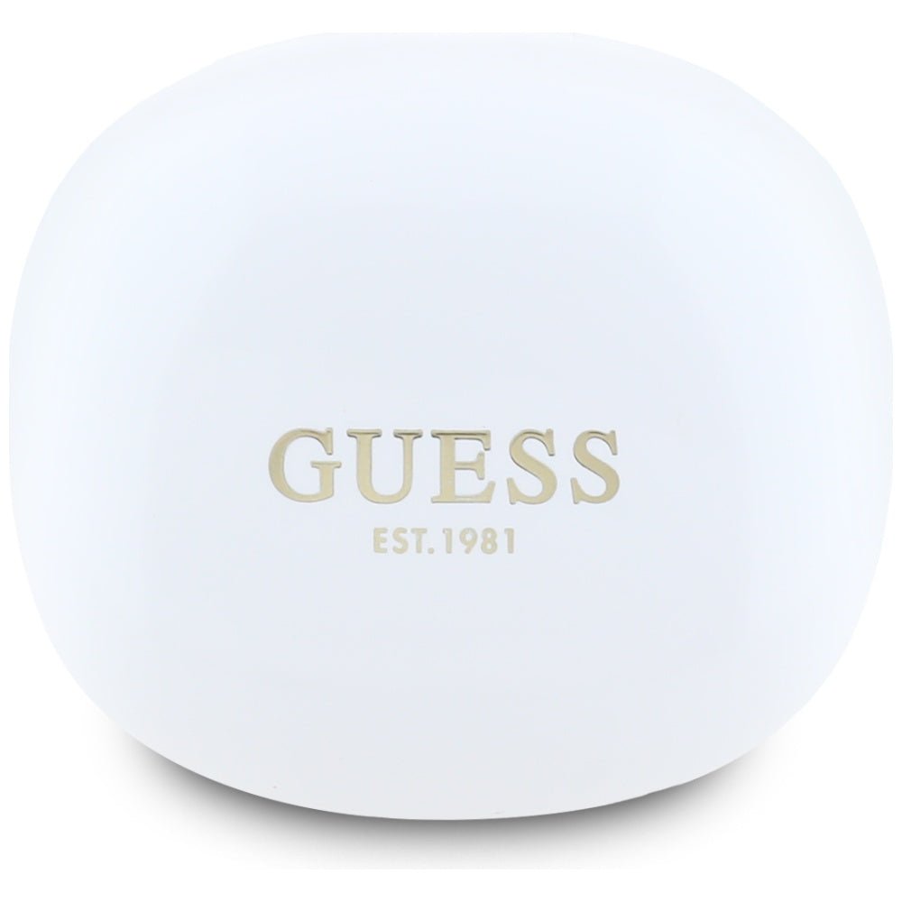 Guess TWS Flat Classic Logo Electroplated - Bluetooth 5.4 - Ασύρματα ακουστικά για Κλήσεις / Μουσική - White