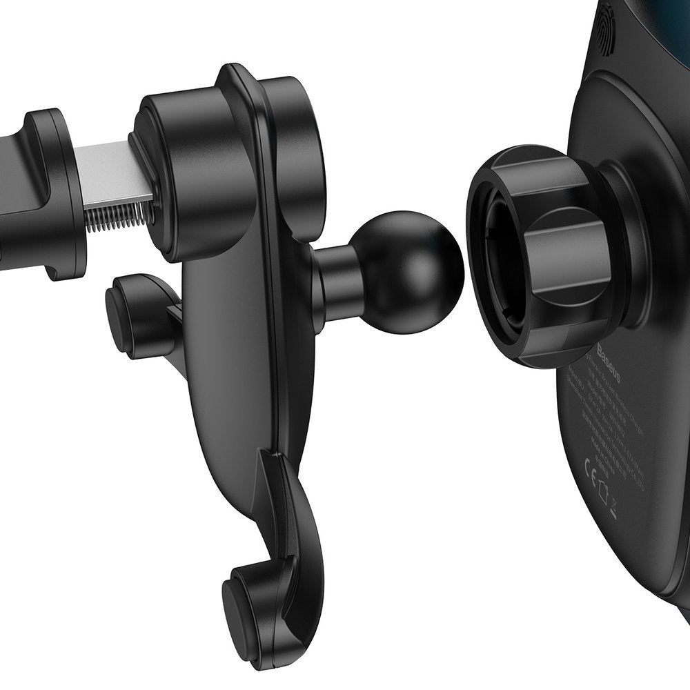 Baseus Milky Way Electric Bracket Universal Βάση Αυτοκινήτου Αεραγωγού με Ασύρματη Φόρτιση Qi Charge - Black - WXHW02 - 01