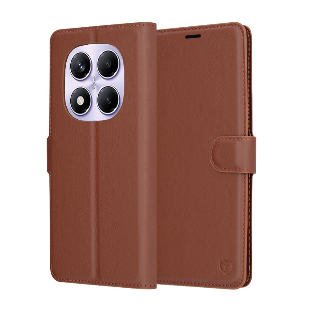 Techsuit Xiaomi Redmi Note 14 Pro 4G - Leather Folio - Θήκη Πορτοφόλι από Δερματίνη με Stand - Brown