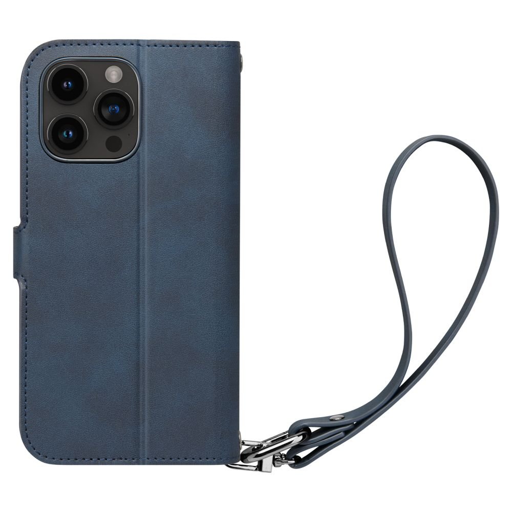 Spigen iPhone 15 Pro Max Wallet S Pro Θήκη Πορτοφόλι Stand από Δερματίνη - Navy
